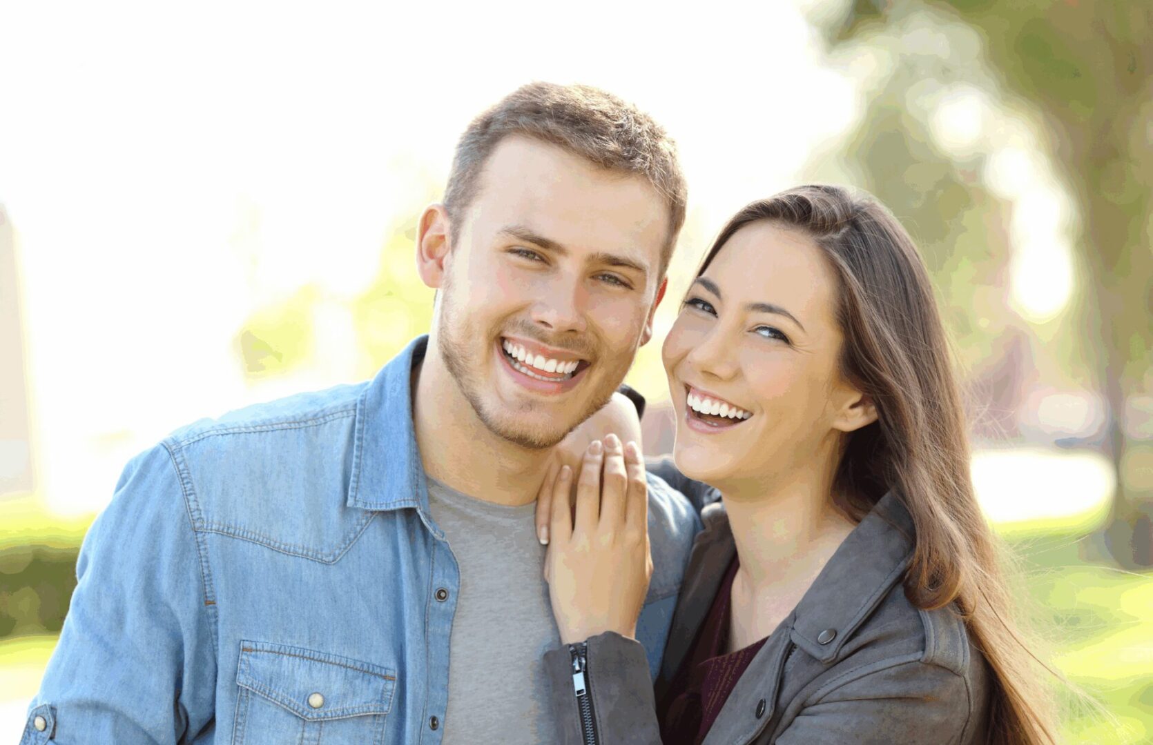 Image of a couple with a perfect smile after going through teeth whitening in Prestige Dental Spa in Lake Elsinore